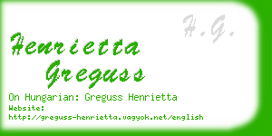 henrietta greguss business card
